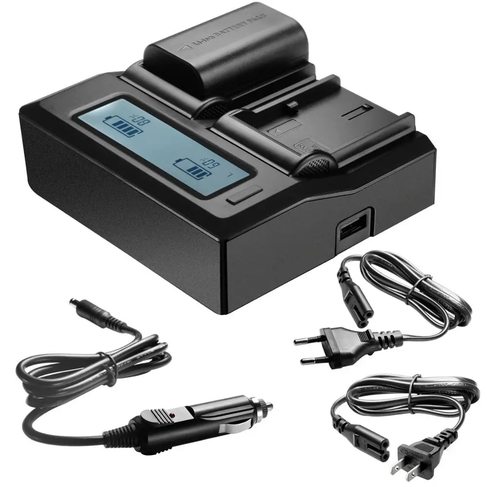 2650mAh LP-E6 LP-E6N LP E6 E6N Battery + Rapid LCD Charger for Canon EOS 5D Mark II III 7D 60D 6D