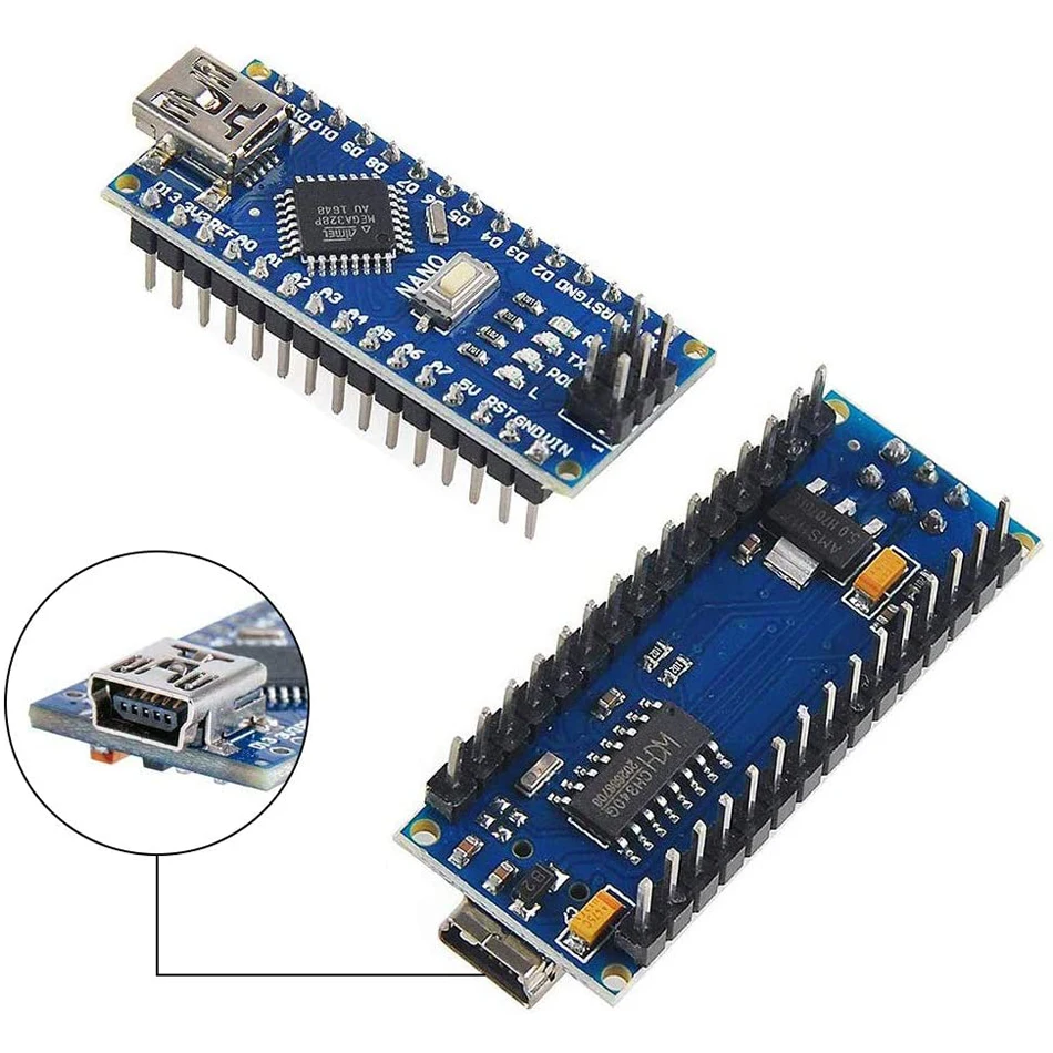 Wireless Transceiver Receiver NRF24L01+PA+LNA RF Module SMA Antenna 2.4 GHz 1100m NRF24L01 Regulator Nano V3.0 ATmega328P Board