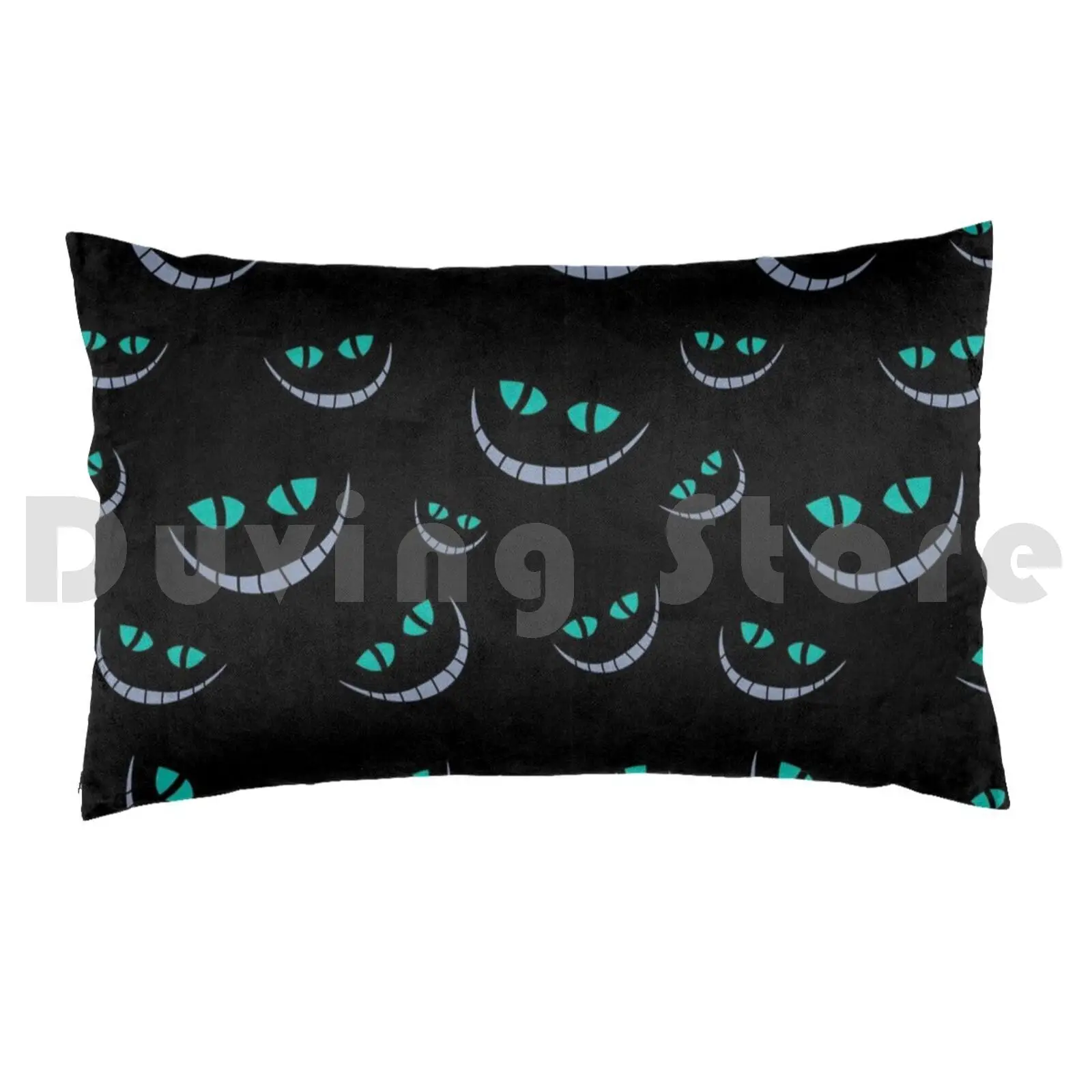 Scary Smiling Cat Pattern Pillow Case DIY 50*70 Big Smile Black Boo Cartoon Cat Character Cute Dark Eyes