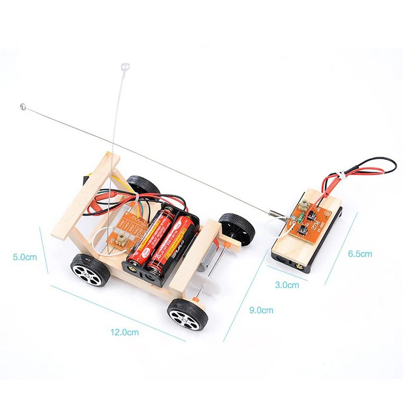 1Pcs Novel Student Technology Gizmo DIY Wireless Remote Control Racing Model Toys Creative Assembling Blocks Racing Bicycle Toy