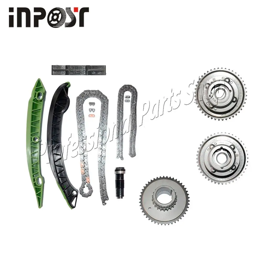 

Camshaft Adjuster Sprocket Timing Chain Guide Rail Set for Mercedes M271 C250 E250 SLK250 2710502847 2710503047