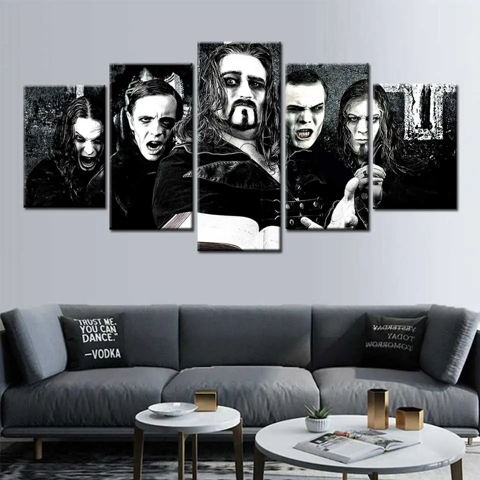 Poster print band star wall art painting 5 pieces canvas art wall picture modular picture for living room home decoration