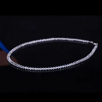 Sterling Silver Austrian Crystal Necklace Shining Beads Strand Necklaces Fashion Jewelry for Girl Kid Birthday Gift