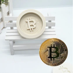 Bitcoin Fondant Resin Silicone Mold for DIY Pastry Cup Cake Dessert Plaster Lace Decoration Kitchen Tool Baking Mould