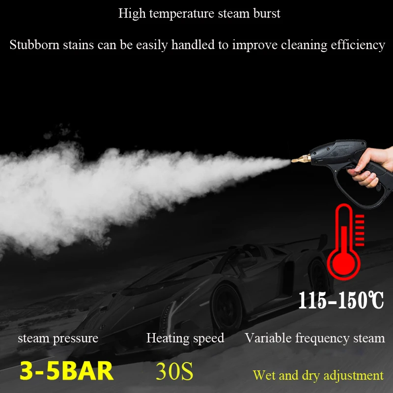 Steam Cleaner High Temperature Cleaning Machine Kitchen Range Hood Air Conditioning Car Steam Disinfect Sterilization Detergent