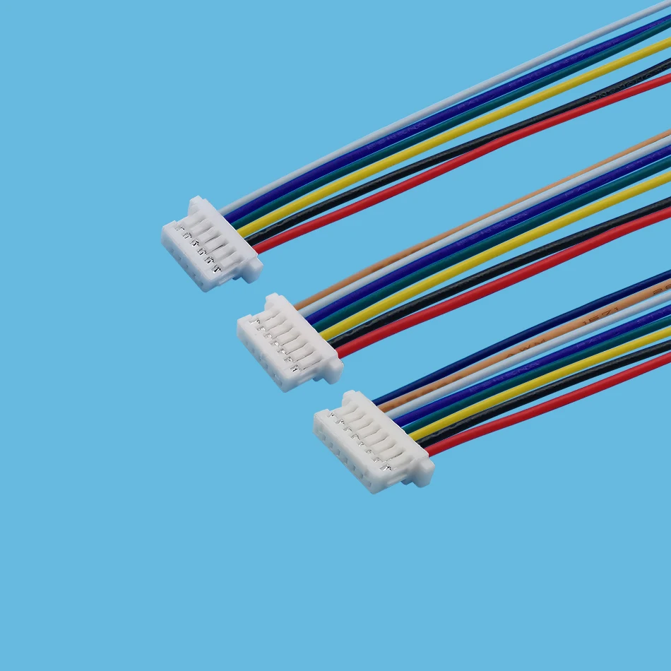 10Pcs JST SH1.0 Pitch 1.0mm 2P 3P 4P 5P 6P 7P 8 Pin Single Female Jack Plug Electronic Wire Cable Connector Length 10cm 28AWG