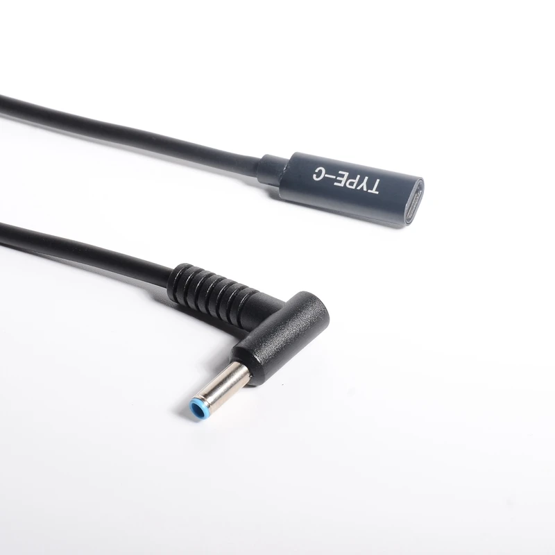 USB tipo C hembra a 4,5x3,0mm macho, convertidor de enchufe CC, Cable de carga para portátil, para Hp ProBook 430 G3 450 G3 455 G3 470 G3 440