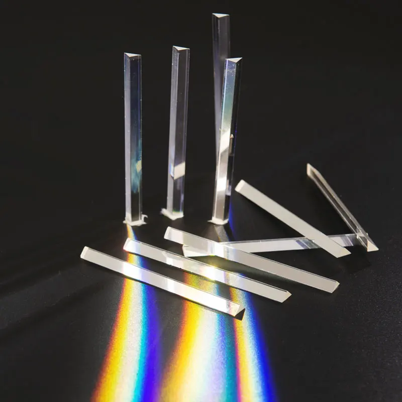 71mm Defective Long Optical Glass Right Angle Triangular Prism DIY Decoration Rainbow Surveying Light Experient Prisma for Photo