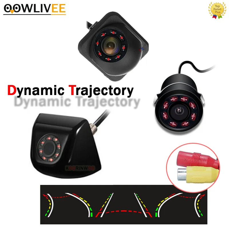 

OOWLIVEE Intelligent Dynamic Trajectory 8 IR Security Camera Reverse Camera Rear View Trunk Tracks System For Android DVD Screen