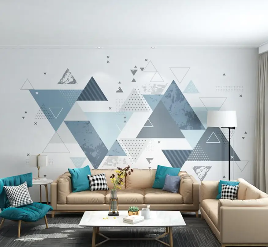 Bacal Custom Nordic children's room background decoration painting modern minimalist geometric pattern 3d wallpaper living room