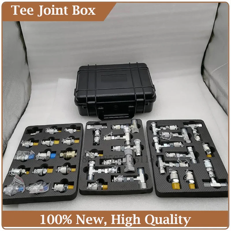 Hydraulic Parts Diagnostic Tool Tee Adapter Pressure Gauge Set Test Kits Pressure Tee Joint Box