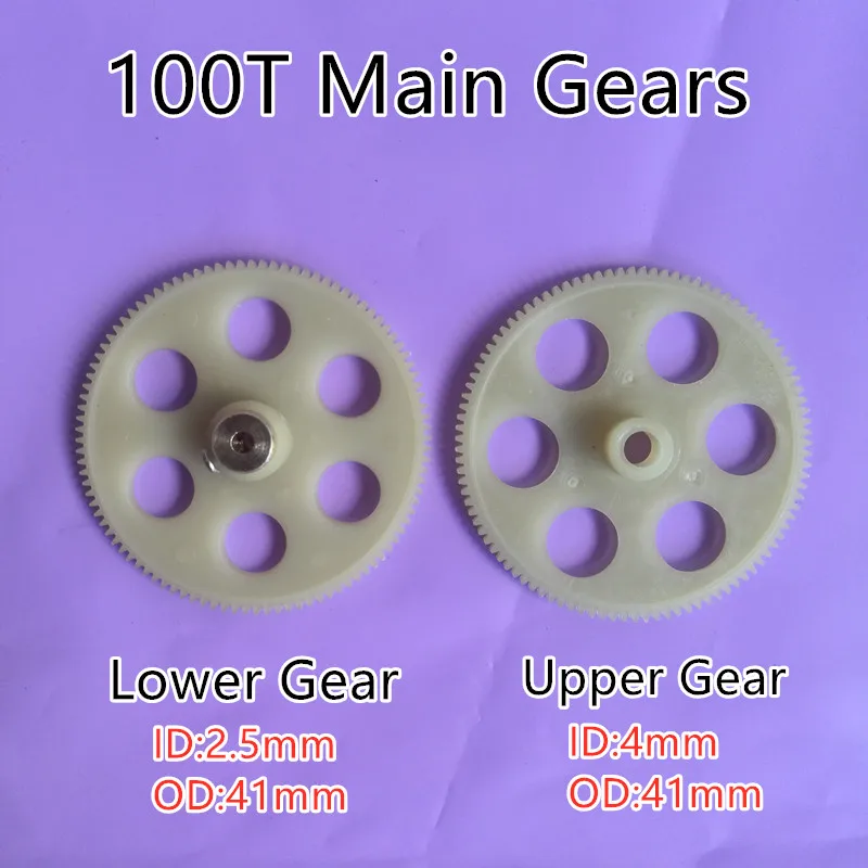 41mm 4.1cm 100T 0.4M Main Gear Set Upper Lower Gear A B R/C Helicopter Rc Spare Parts hobby Model Accessories