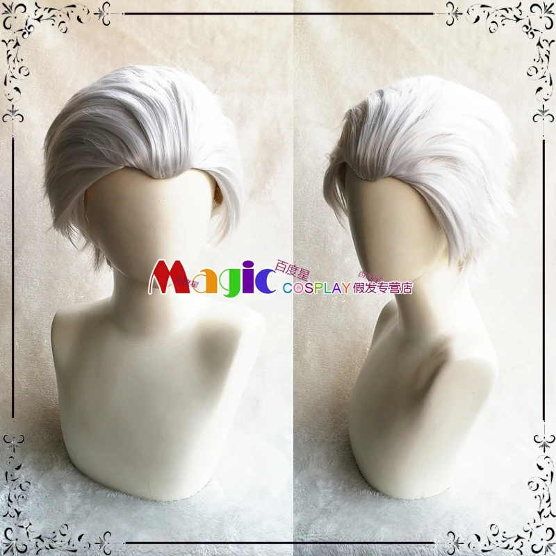 Anime Hidan Cosplay Wig Urokodaki Sakonji Cosplay Wig Silver Gray Synthetic Short Hair Halloween