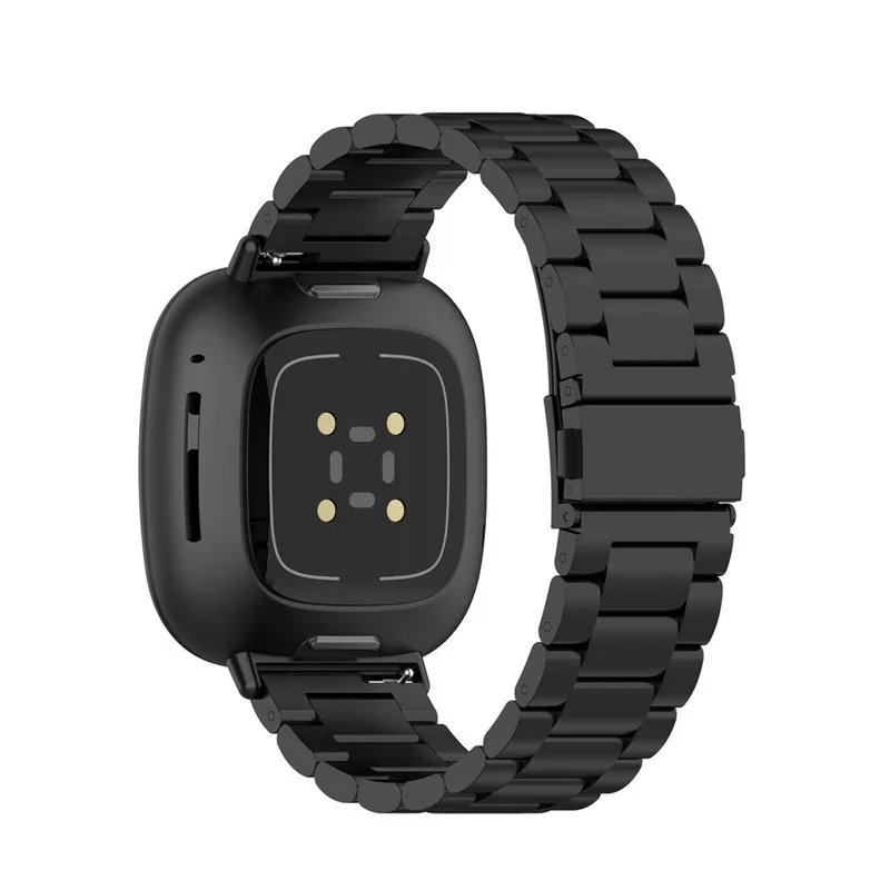 Bracelet en acier inoxydable pour montre Fitbit Versa 3 4, boucle de bracelet en métal, bracelet de remplacement, fouet 2