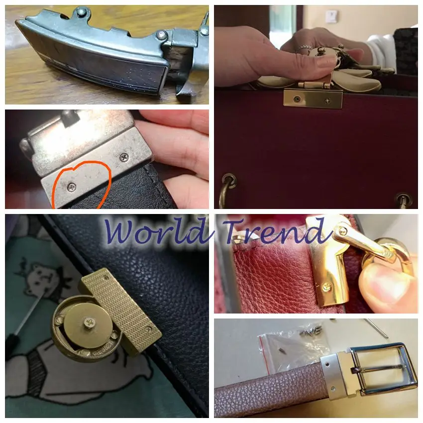 Men leather belt Buckle Repair Buckle Fastening Flat Head Buckle prong Pointed Bag Screw Riveting Nail 66pcs
