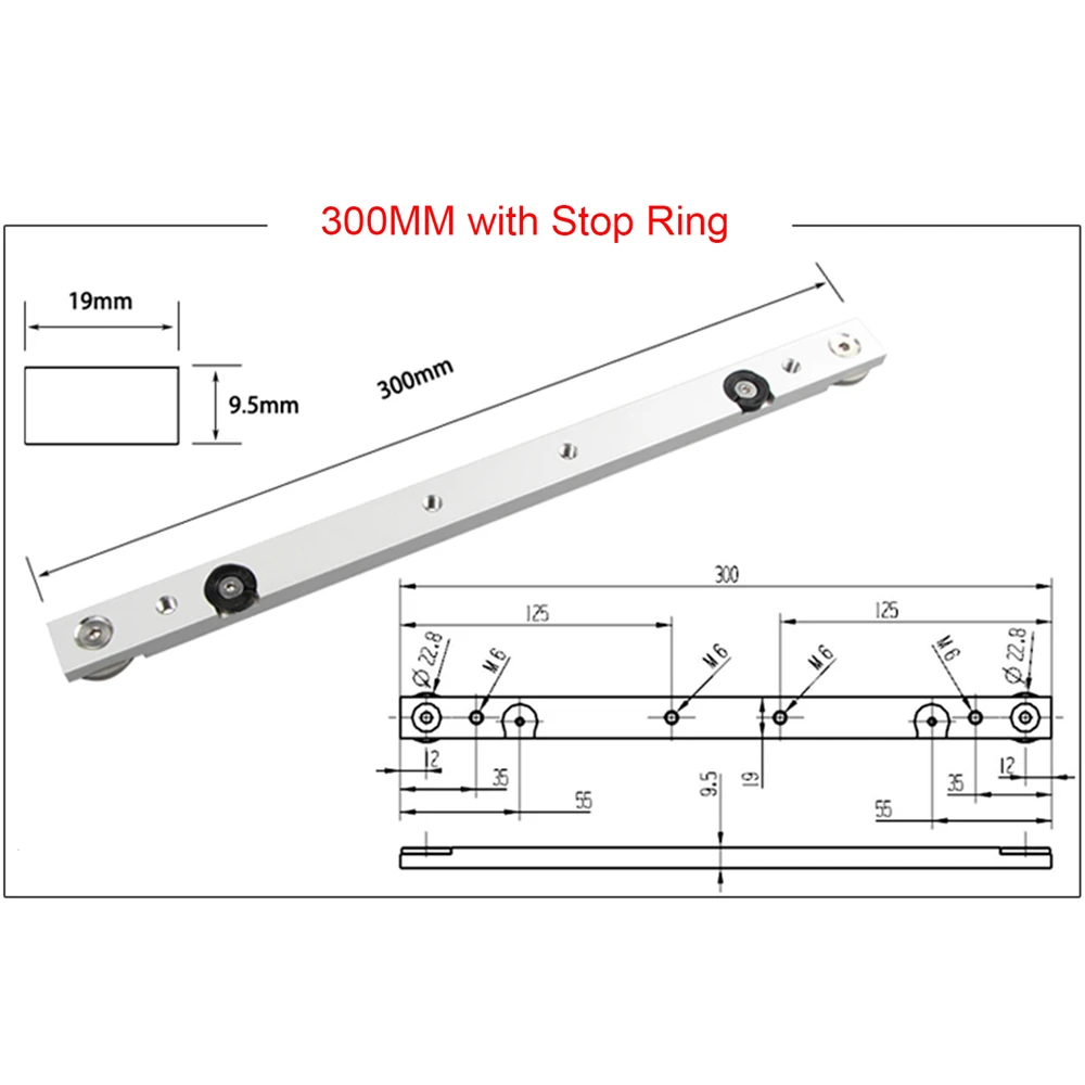 For Woodworking Chute Tools Universal T-track Miter Slot Slider Bar 300MM/450MM T-slot Table Saw Gauge Rod for Planer