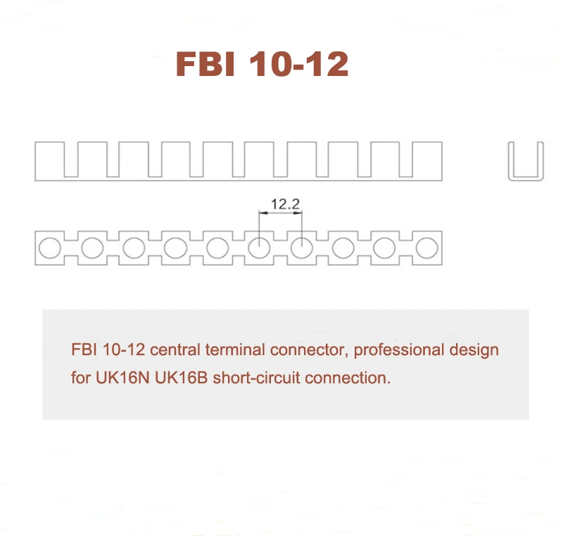 5/20 Stück Zentraler Verbinder Kurzschluss-Verbindungsleiste FBI10-5/6/8/10/12/15/URTKS für UK DIN-Schienen-Klemmenblock-Teile – Detail 10