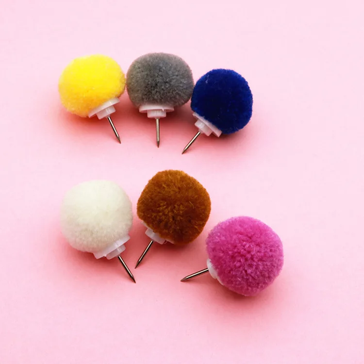 Dễ Thương Lông Bóng Thumbtack INS Sáng Tạo Trang Trí Tranh Pin Đẩy Chân Trang Trí Thumbtack Pushpins Trang Trí Tiêu Chuẩn Pin