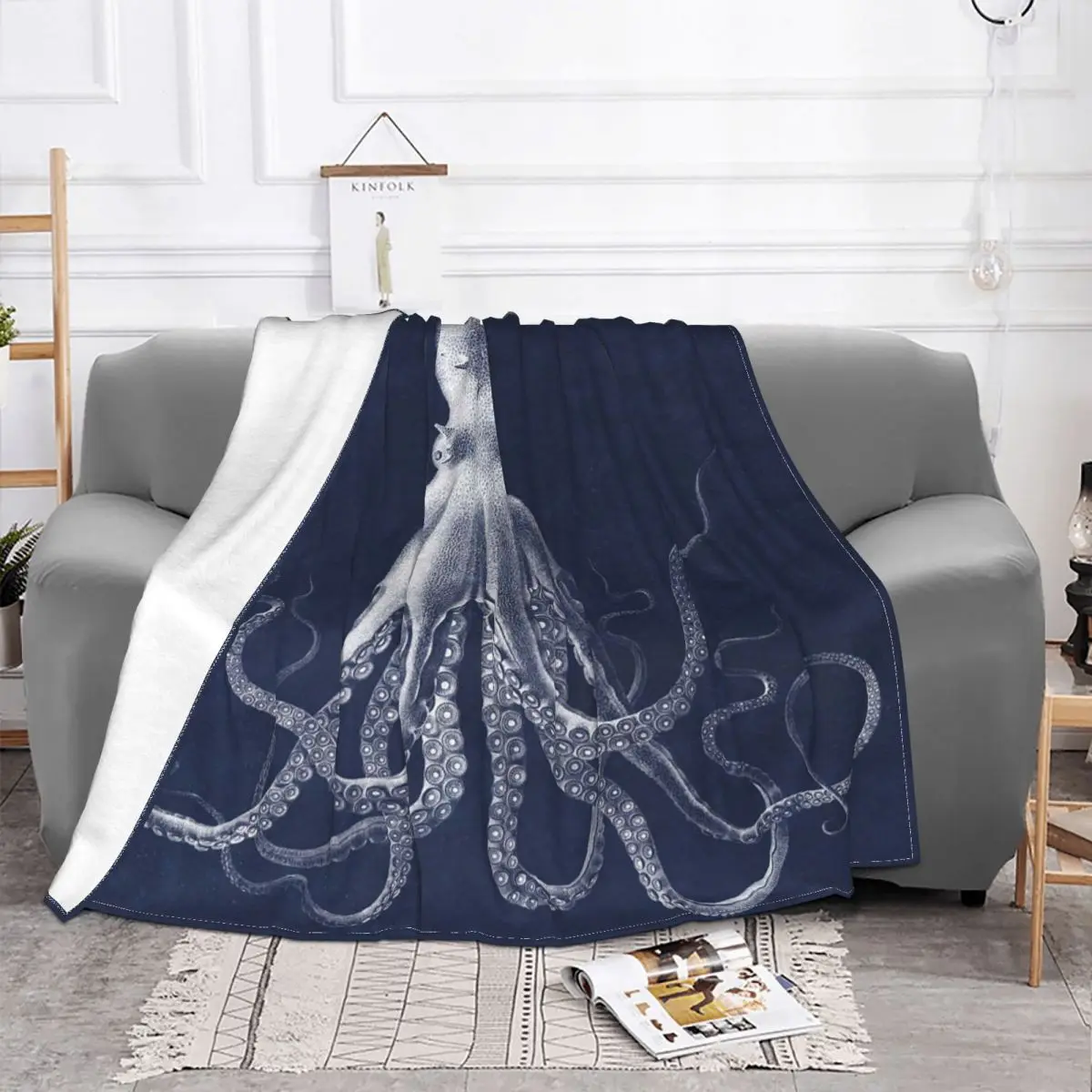 Octopus Tentacule Fleece Throw Blanket the Rise of Great Cthulhu Blankets for Sofa Travel Ultra-Soft Plush Thin Quilt