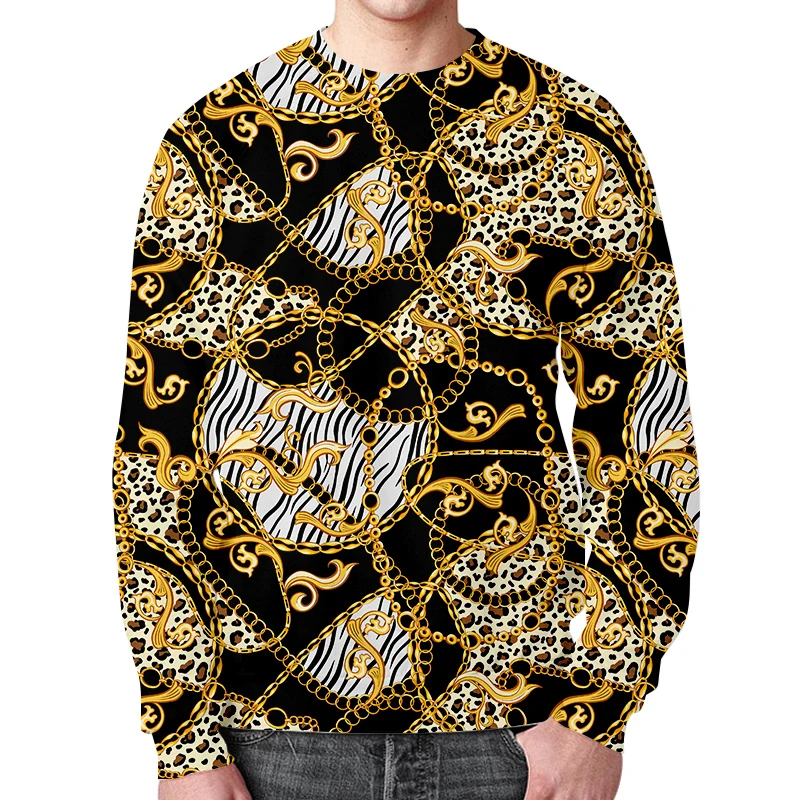 

Tops Unisex Women Men Pull The Golden Luxury Hip Hop Crewneck 3D Sweatshirt Fashion Clothing Jersey Sweats Plus Size 4XL