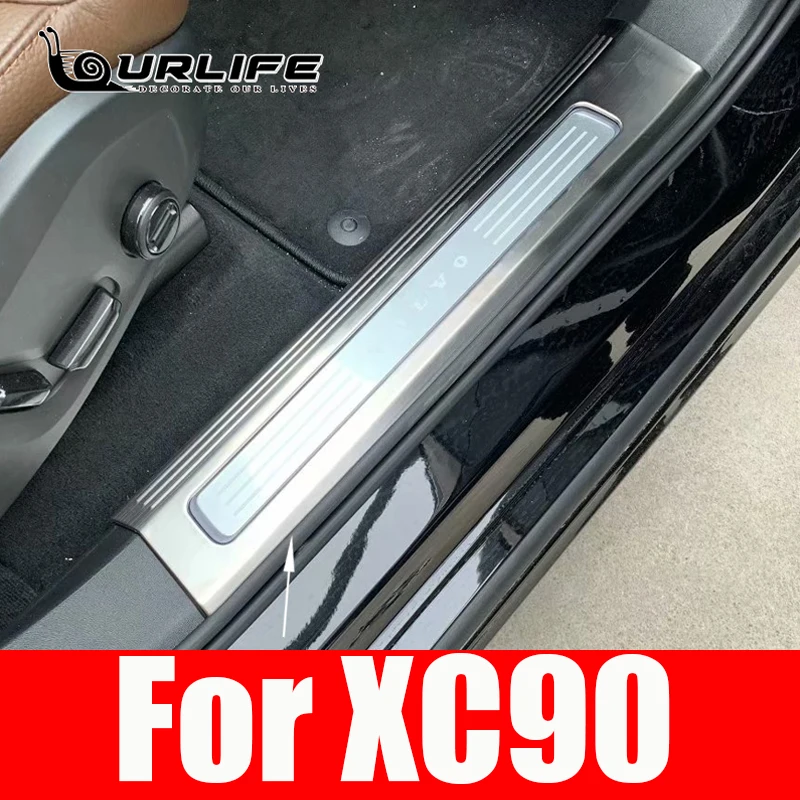 304 Stainless Steel Door Sill Scuff Plate Guard Sills Protector Trim For Volvo XC90 20162017 2018 2019 2020 Accessories