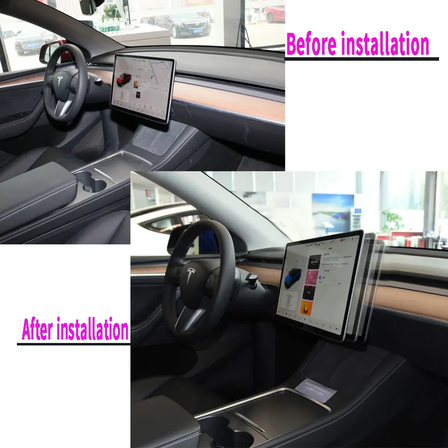 For Tesla Model 3 Model Y Swivel Screen Mounting Bracket Center Console Navigation Holder Car Rotation GPS Scereen