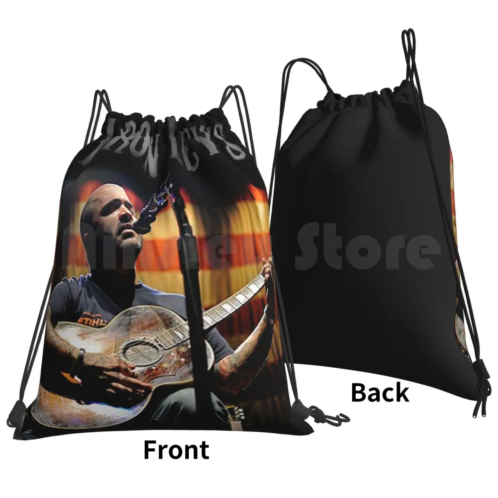 Aaron Lewis Singer Music Backpack Drawstring Bag Riding Climbing Gym Bag Aaron Lewis Singer Music