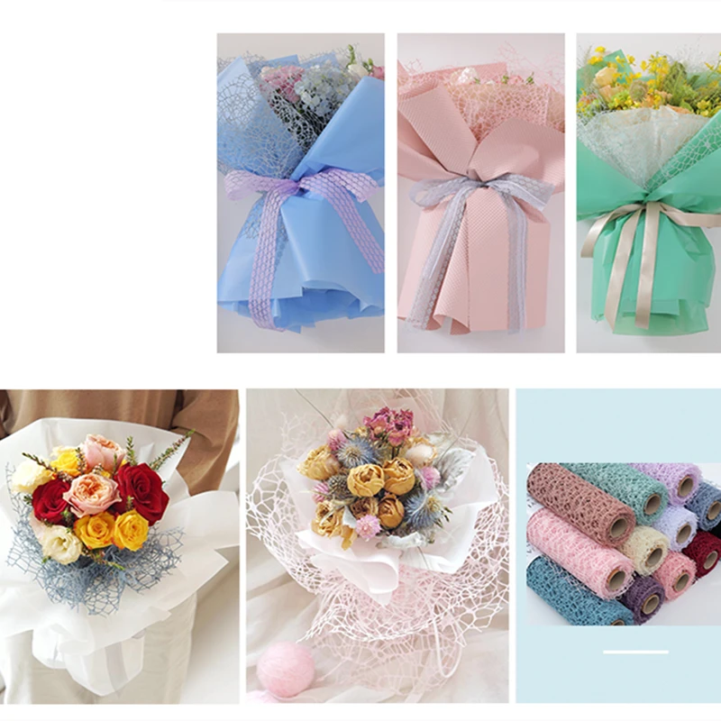 5 Yard Korean Flower Wrapping Paper Roll Bouquet Material Gauze Handmade Rose Gauze Flower Wrapping Shop Packaging Material