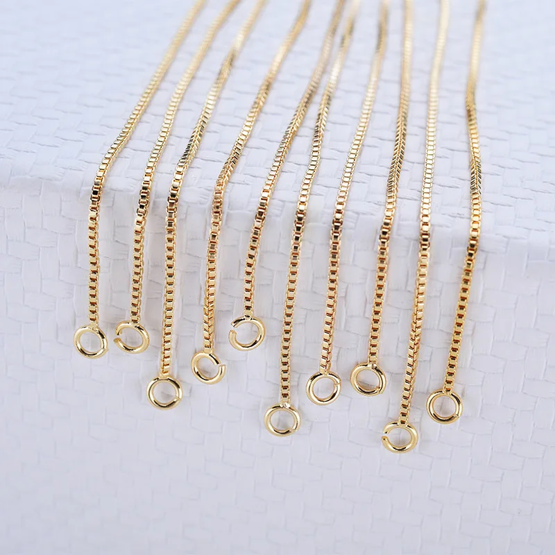 WT-RWJ012 hot sale 75mm brass chain gold Electroplated chain DIY Handmade Earring Accessories Jewelry Findings Box Chain 10pairs