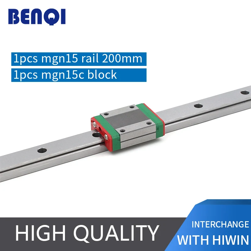 free shipping chinese 15mm cnc linear guide block / carriage MGN15C +  linear rail MGN15-200mm linear motion rail