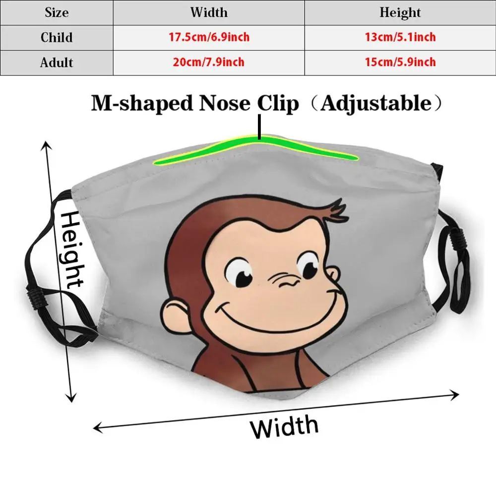 Curious George Adult Kids Anti Dust Filter Diy Mask Cute Brown Monkey Curious George Beige Pbs Kids Children Girls Daisy