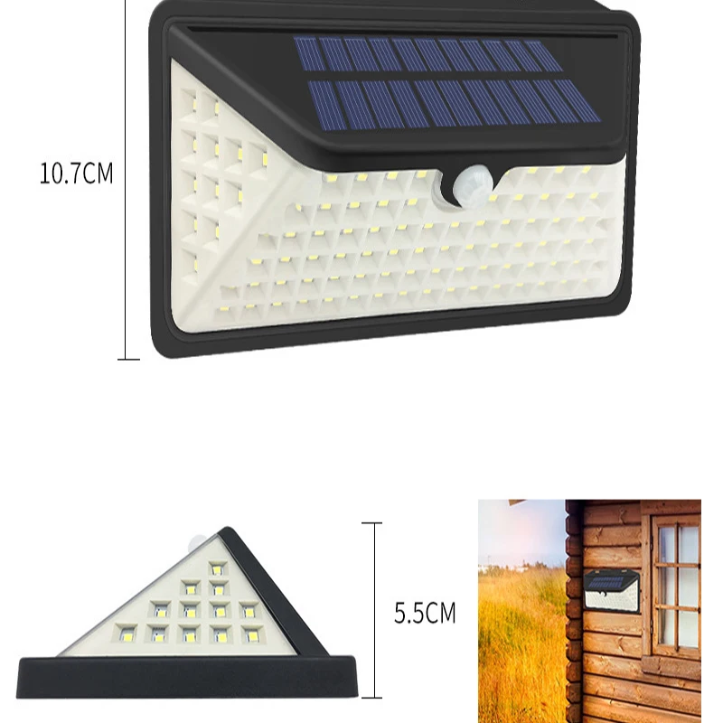 102 LED Outdoor Solar Lamp For Garden Decoration Wall Light Motion Sensor Waterproof Lamp Garden Street Light Diamond Wall Lamp