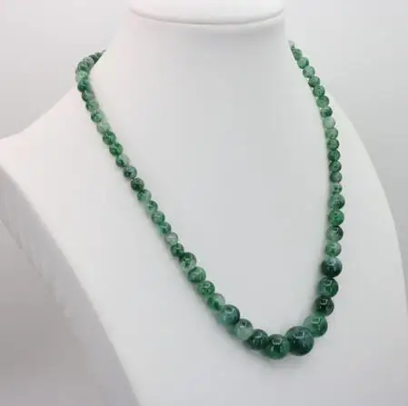 6-14mm round pearl round necklace chain set green and white chalcedony stone fashion women jewelry wholesale price 18 \'\'