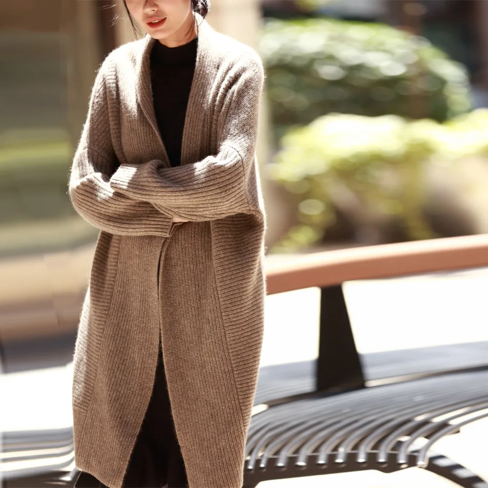 invierno ropa mujer 2020Women Autumn Winter Thick Warm Oversized Long Yak Cashmere Sweater Brief Casual Lazy cardigan femme Coat