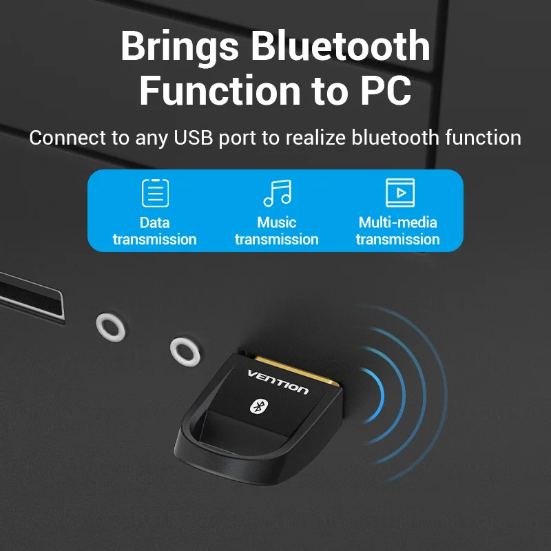 Vention USB Bluetooth 5.0 Win8/10 Drive Free Adapter for PC Mouse Keyboard Wireless Transfer Receiver Transmitter Dongle