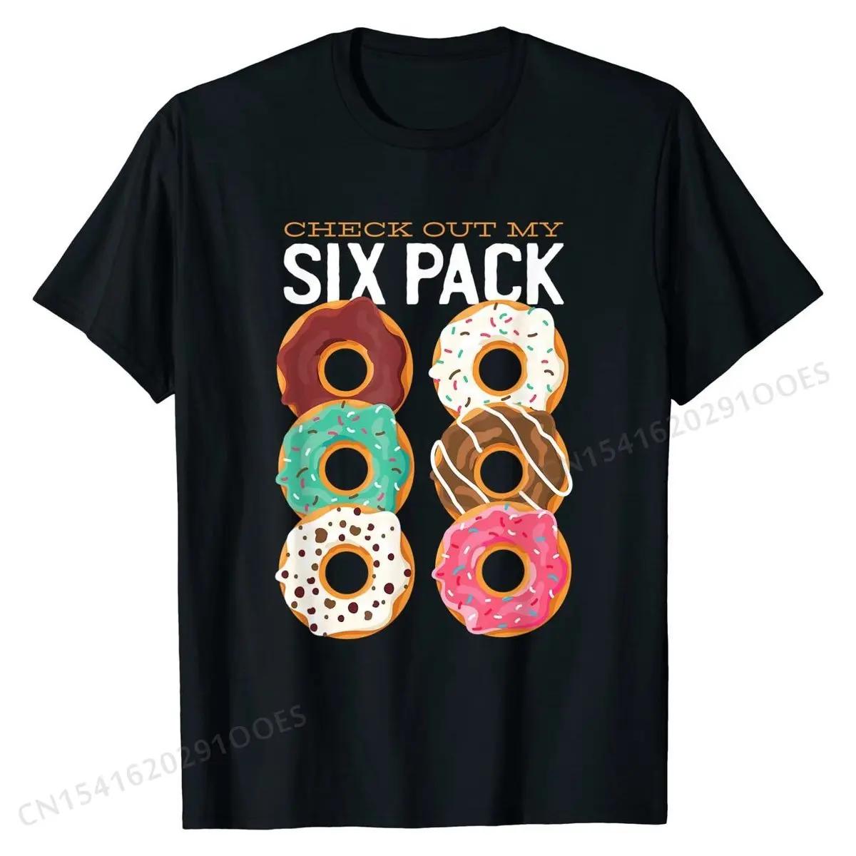 Funny  Gift Check Out My Six Pack Donuts T-Shirt Company Design Tshirts Cotton Men's Tops Tees Summer