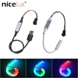 DC USB 3key Button Control Dimmer per 5V 3pin WS2812 RGB 5050 LED Pixel Strip Module Light con connettore JST Controller WS2812B