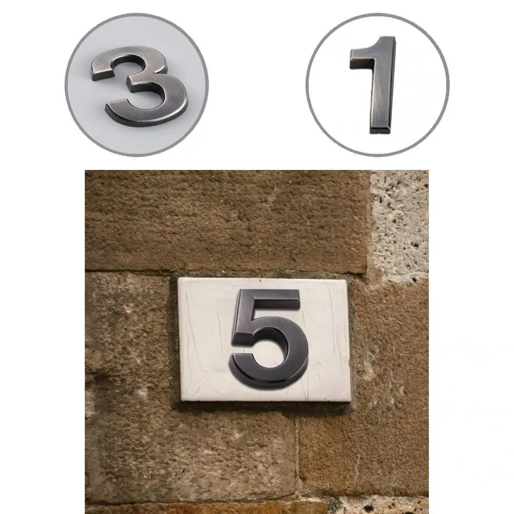 15cm House Number Sign #0-9 Huisnummer Outdoor Silver 6 inch.Door Numbers Plate Home Address Signage Numeros Casa Exterior Big