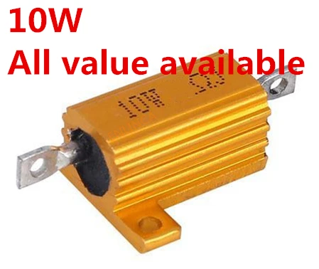 2 peças 10w 250r 300r 330r 390r 470r 500r caixa de metal de alumínio resistor enrolado 250 300 330 390 470 500 ohm 10w 5%