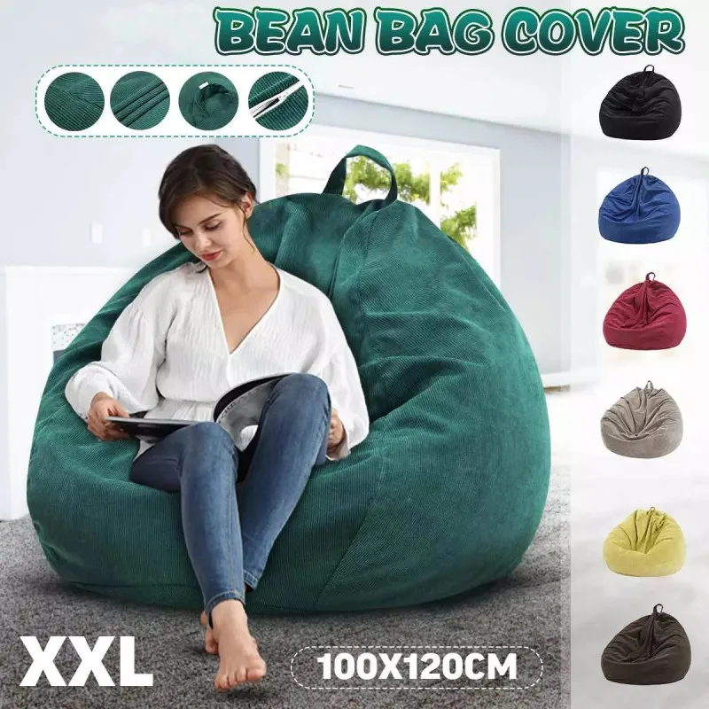 10 Color Lazy Sofas Cover Chairs big with Inner Liner Warm Corduroy Lounger Seat Bean Bag Pouf Puff Couch Tatami Living Room