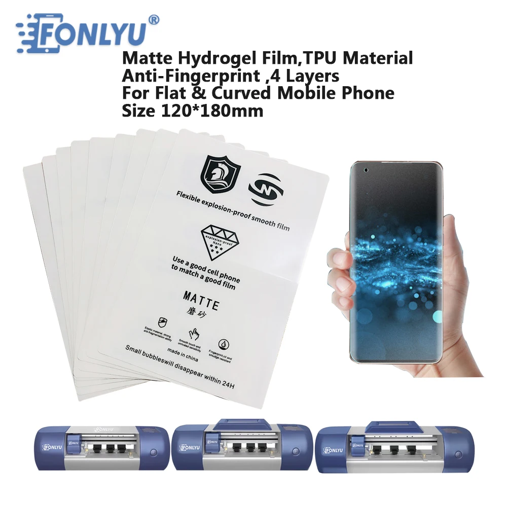 

FONLYU Matte flexible hydrogel film Compatible For F140 F150 F200 LCD Screen Protector Film Cutting Machine Front Glass Film