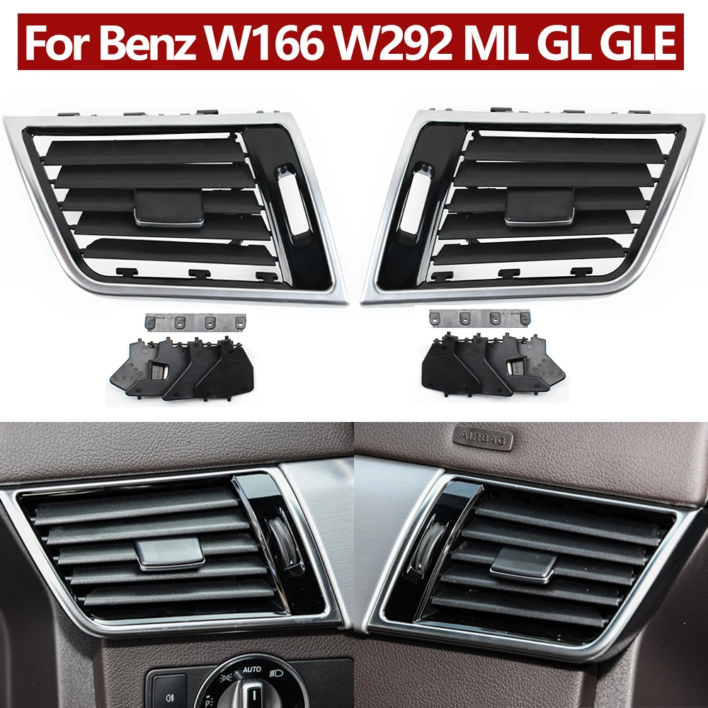 Front Left Right Air Conditioner Chromed AC Vent Grille Outlet Cover Replacement For Mercedes Benz W166 W292 ML GL GLE GLS Class