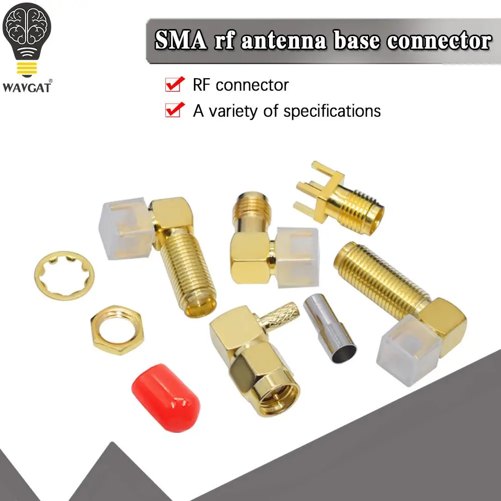 SMA Female Jack Solder Nut Edge PCB Clip Straight Mount Gold Plated RF Connector Receptacle Solder SMA-KE SMA-KWE