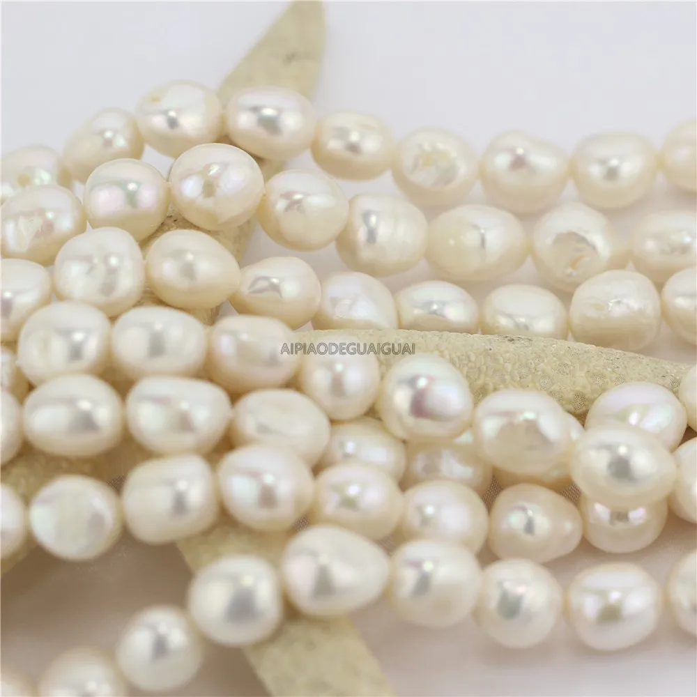 

APDGG Genuine wholesale 2 Strands 11-12*14mm AA real white baroque pearl strands loose beads women lady jewelry DIY