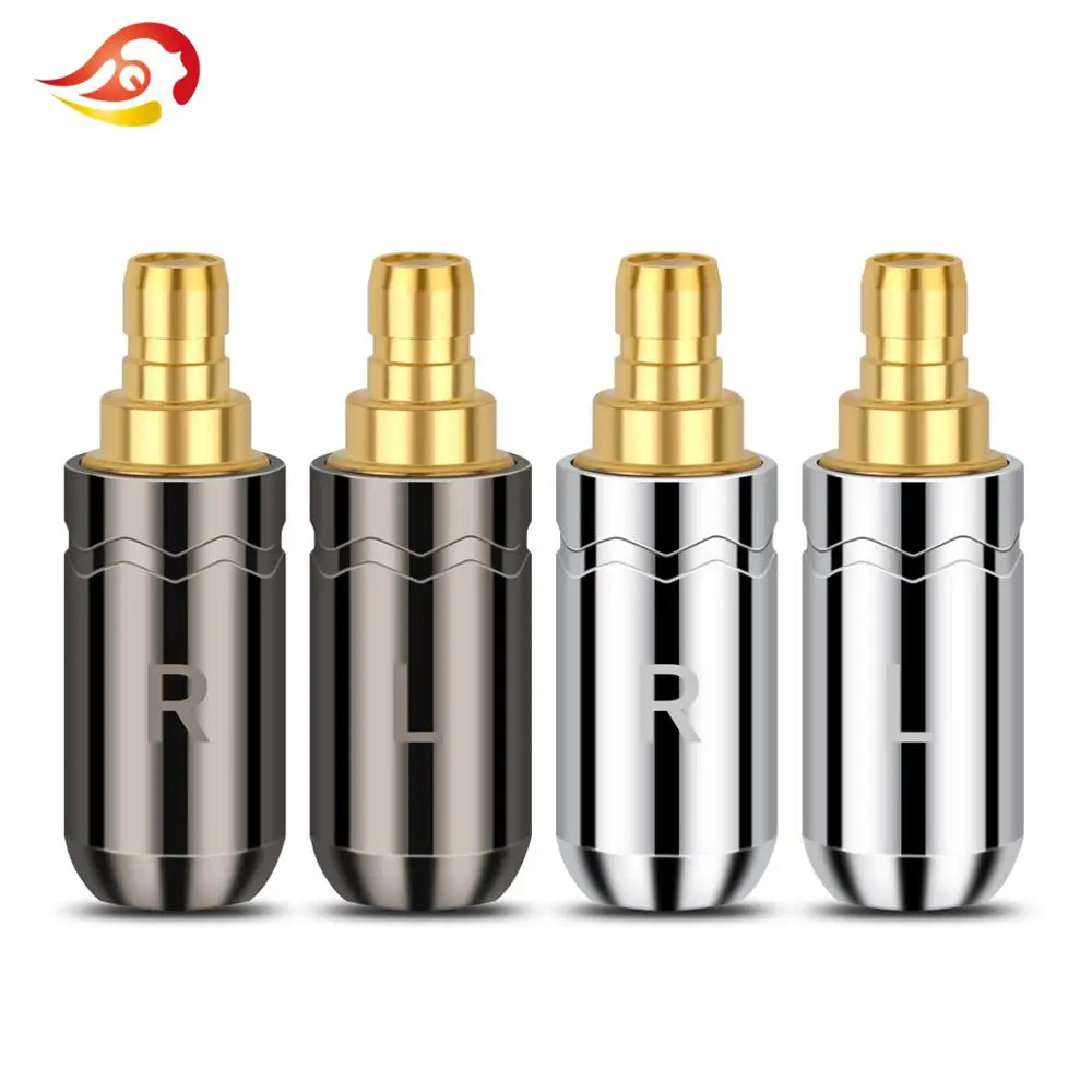 QYFANG Aluminum Alloy Plug Audio Jack Gold Plated Earphone MMCX Pin Wire Connector Adapter For ie500 IE400PRO 1690TI Headphone