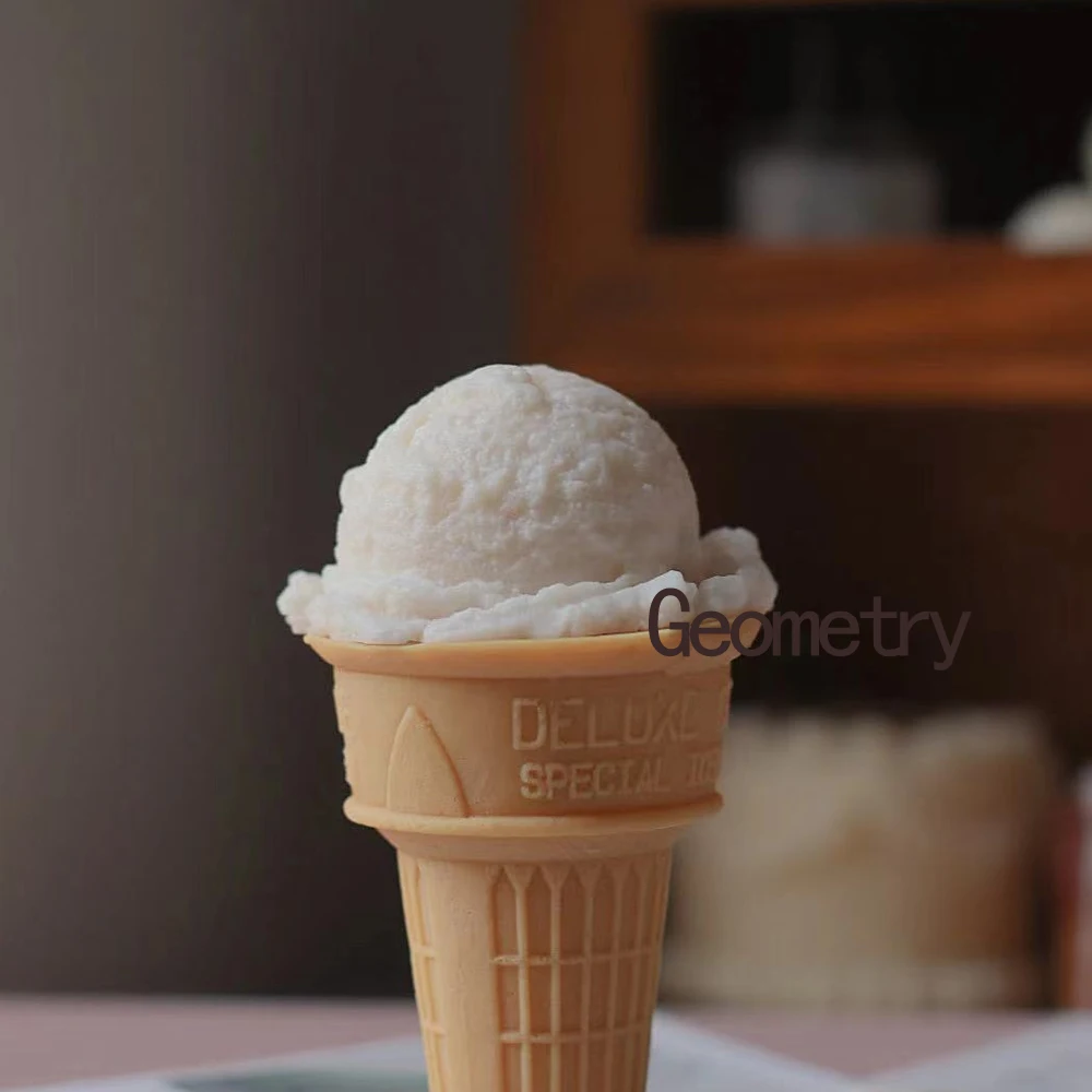 Ice cream cone Silicone Mold for Making Dessert Candle Soap Summer Ice