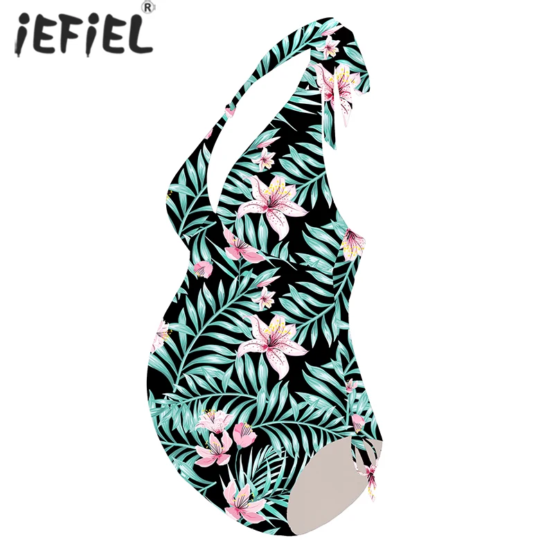 

Maternity Swimwear For Pregnant Women One Piece Halter V Neck Swimsuit Floral Bikinis Tankinis Swimsuit Beachwear Bathing Suit