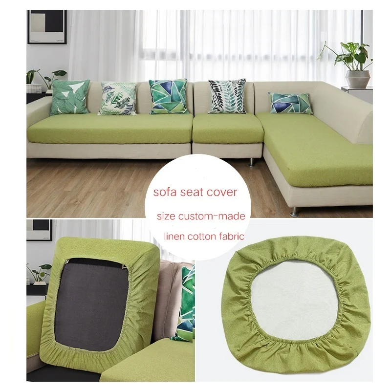 

Customized All-Inclusive Sofa Seat Cover, Cotton Linen Seat Cushion Cover