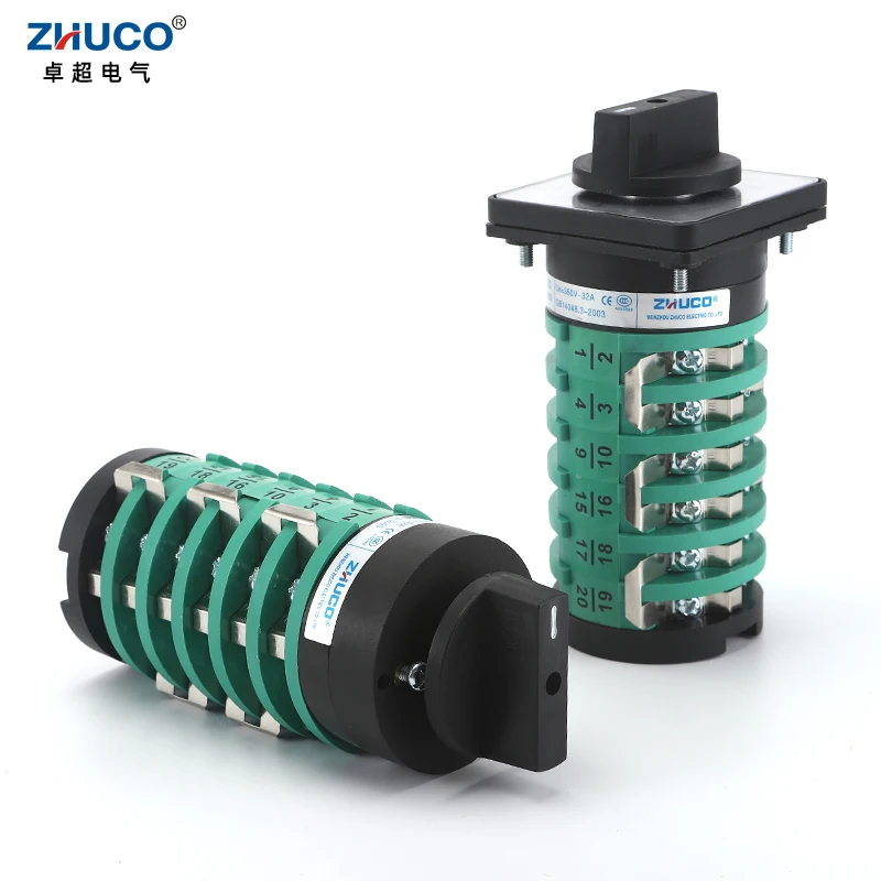 ZHUCO KDHC-32/6x10-6 32A Gas Shielded Welding Machine Fine-Tuning 10 Position 6 Pole Welding Machine Rotary Selector Cam Switch