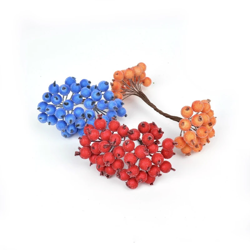 40 قطعة/الحزمة ديكور صغير عيد الميلاد متجمد التوت الاصطناعي النباتات الاصطناعية الفاكهة رغوة التوت صندوق الحلوى سكرابوكينغ